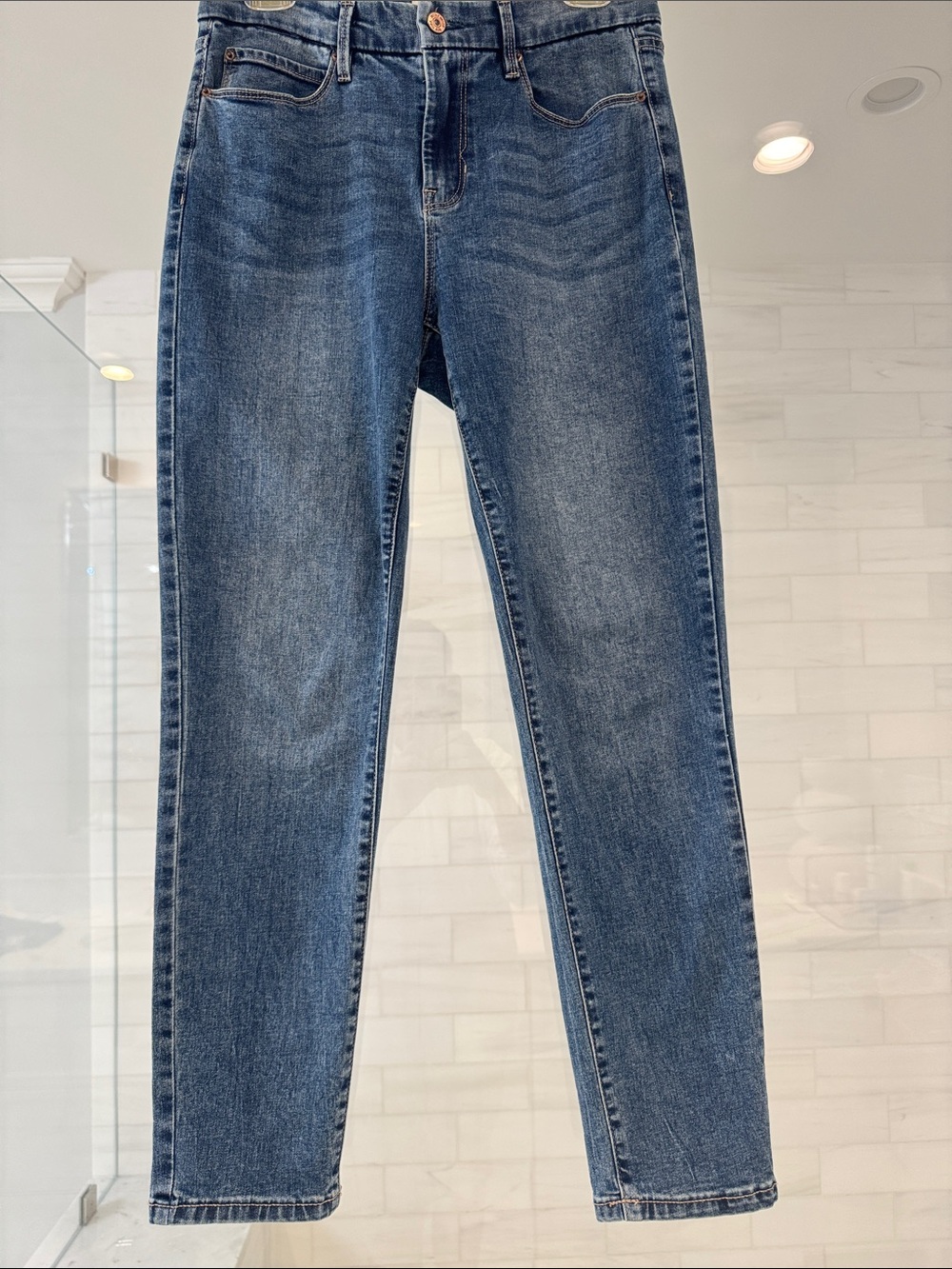 Nicole Miller Straight-Leg Jeans in Mid Blue